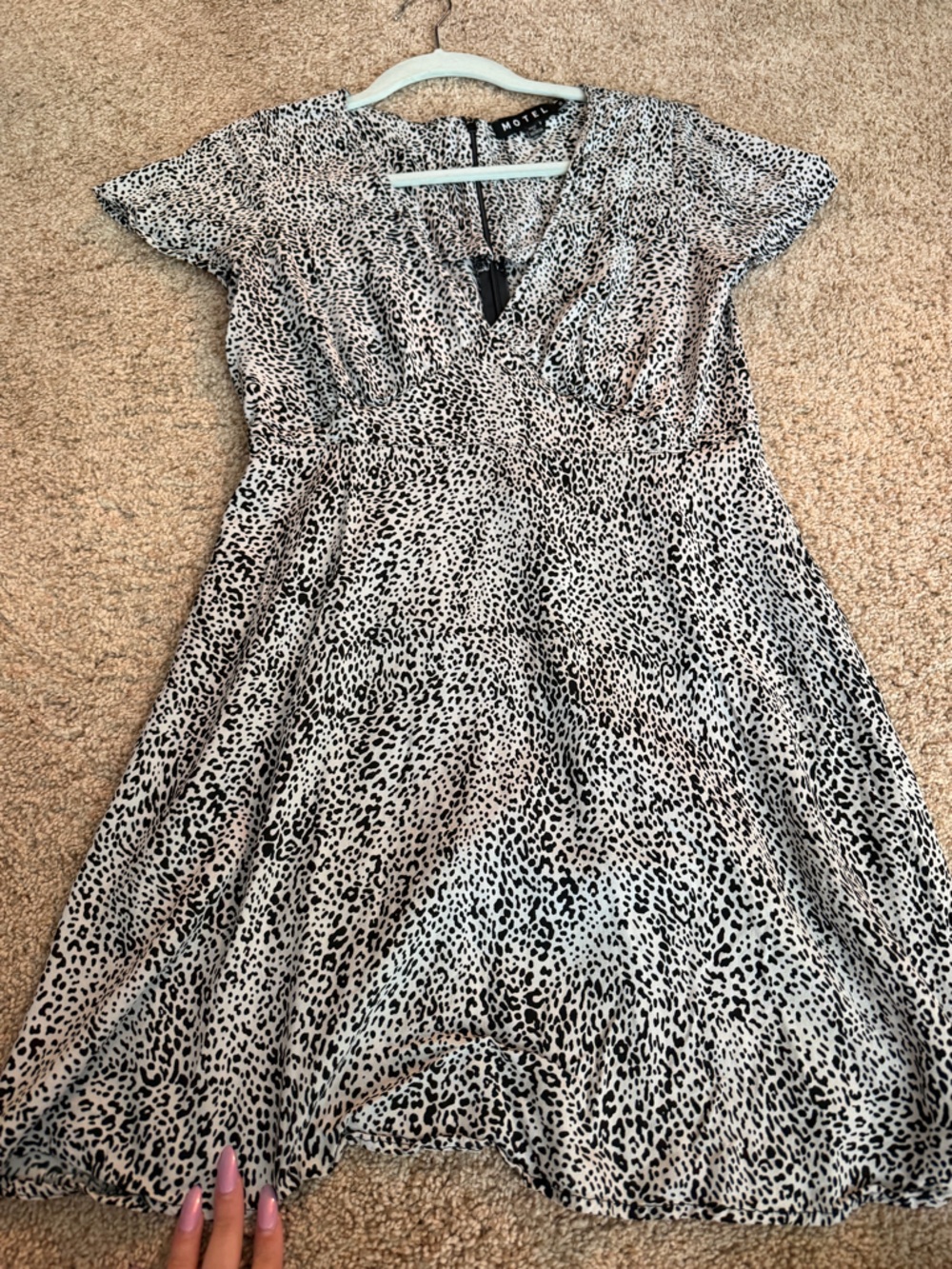 Motel Rocks Black and White Mini Dress - Animal Print